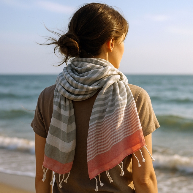 Vue 7 de Foulard à franges WIND