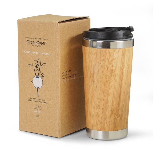 Vue 3 de Mug isotherme 410ml WOODYOU