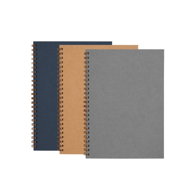 Vue 2 de Cahier spirale A5 carton recyclé MEMENTO