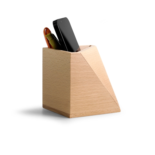 Vue 3 de Pot crayons bois HEXAWOOD