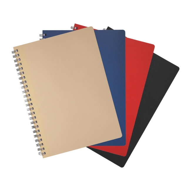 Vue 2 de Cahier spirale cuir régénéré A5 LIBER