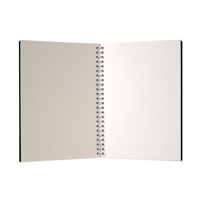 Vue 3 de Cahier spirale cuir régénéré A5 LIBER