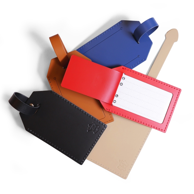 Vue 2 de Etiquette bagage cuir régénéré MILOU