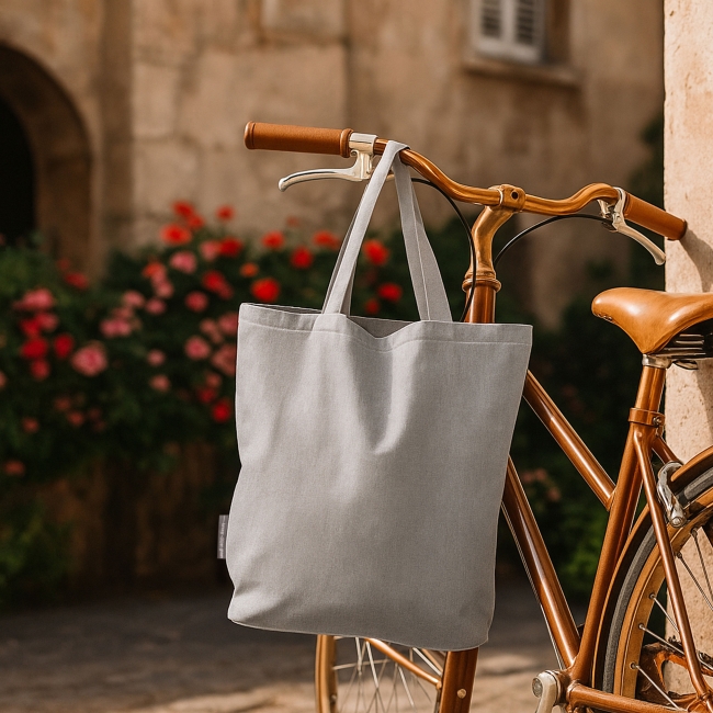 Vue 5 de Sac shopping coton recyclé 140g REECO