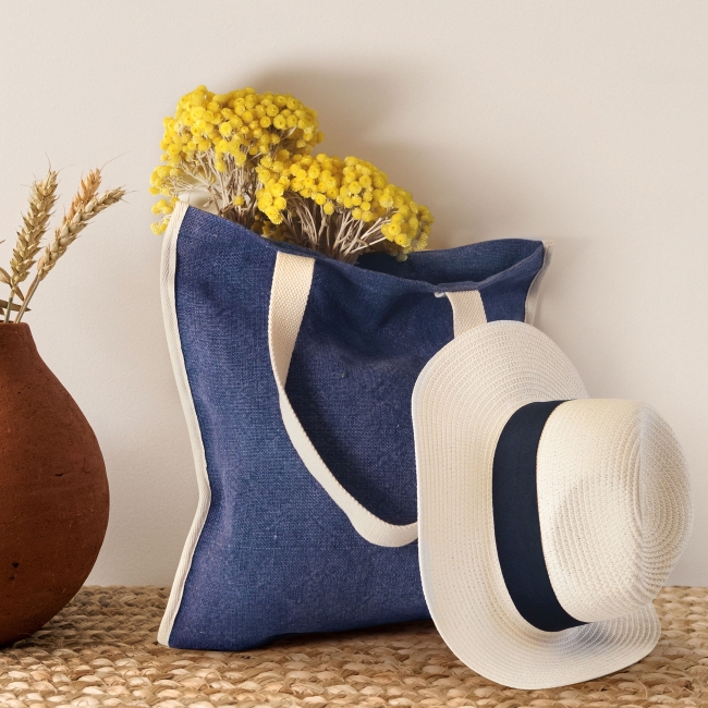 Vue 5 de Sac shopping réversible jute lavée TOPDAY
