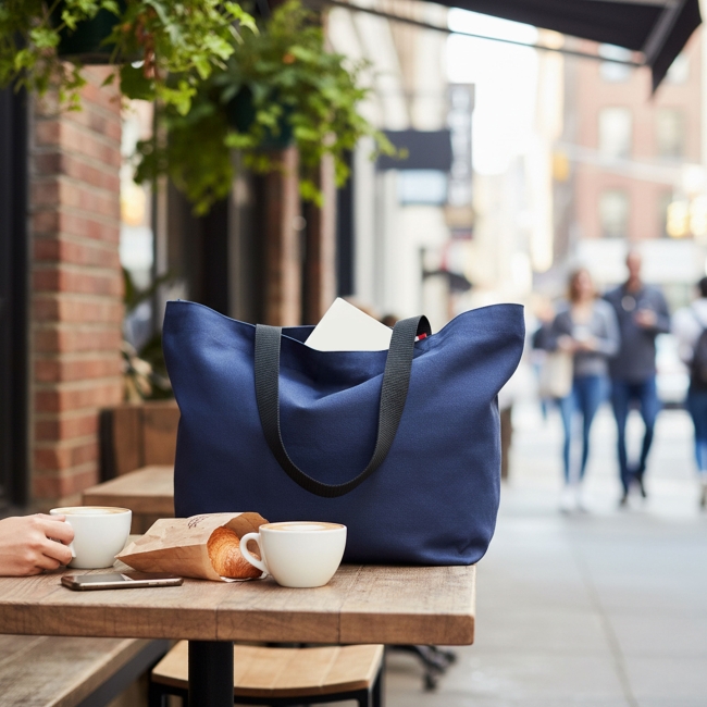 Vue 4 de Sac cabas coton 220g AZALÉE