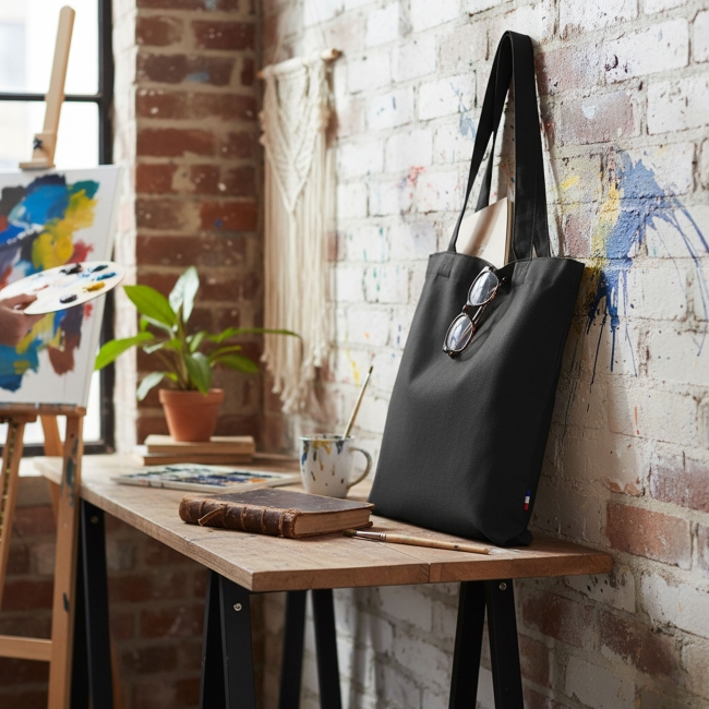 Vue 5 de Totebag coton 280g JAVAMARIE