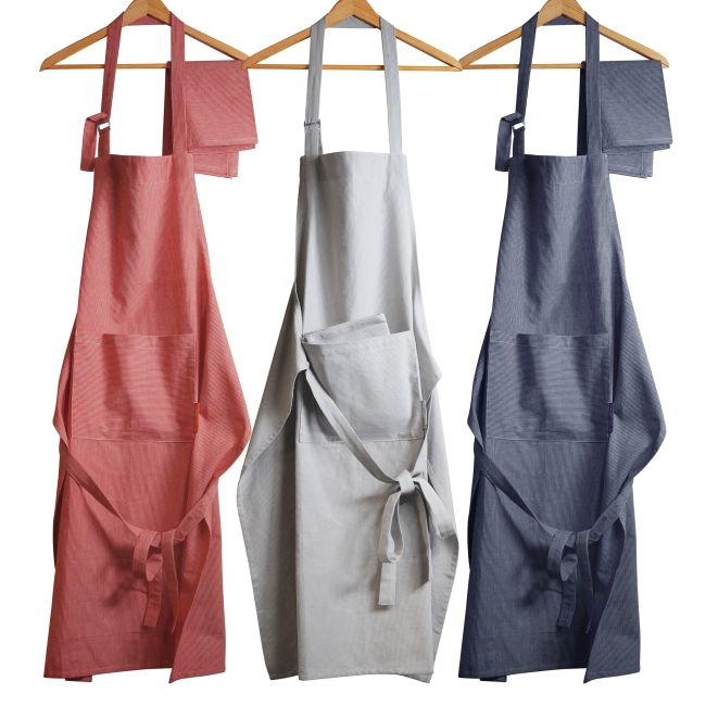 Vue 2 de Set tablier et torchon coton bio 170g STRIPCOOK