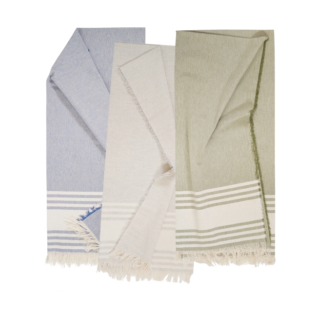 Vue 2 de Fouta polycoton 150g SANDY