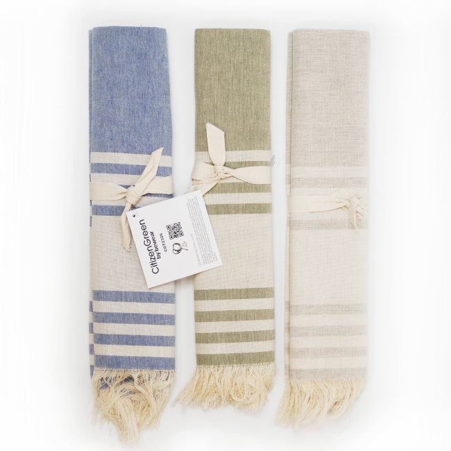 Vue 3 de Fouta polycoton 150g SANDY