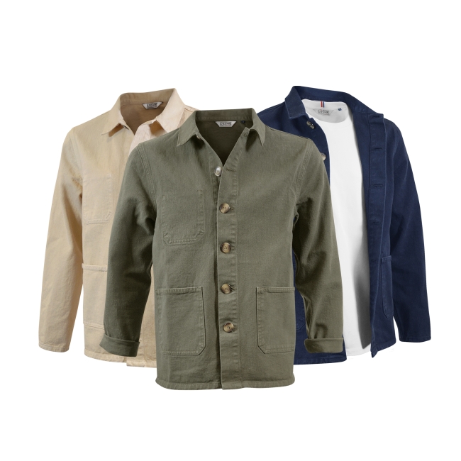 Vue 2 de Veste worker coton 355g MARIUS