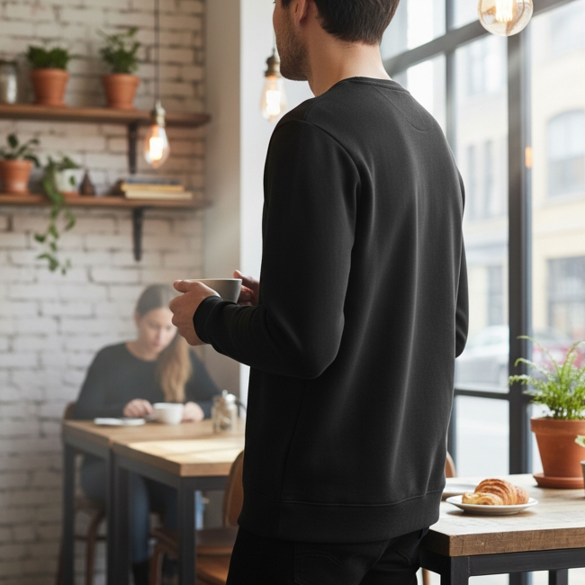 Vue 5 de Sweat-shirt coton bio 310g THEO