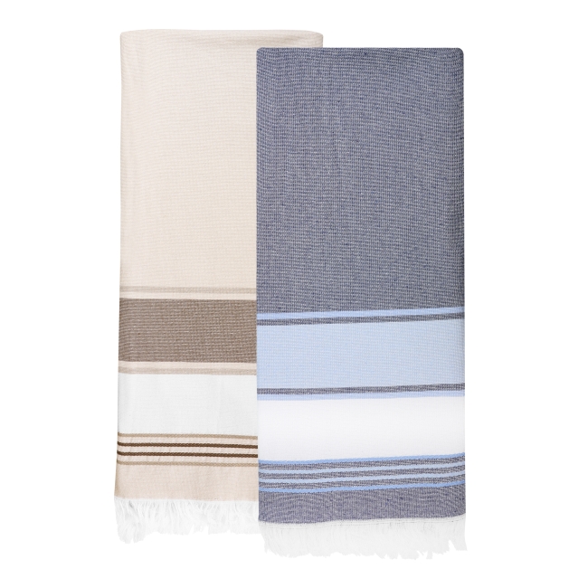 Vue 2 de Fouta serviette polycoton recyclé 470g MARINA