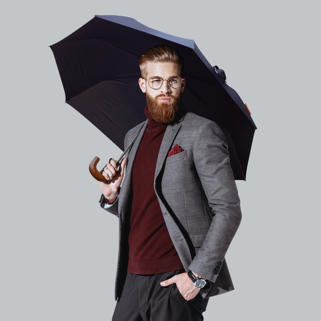 Vue 2 de Parapluie pliable polyester recyclé 210T CANBRAY