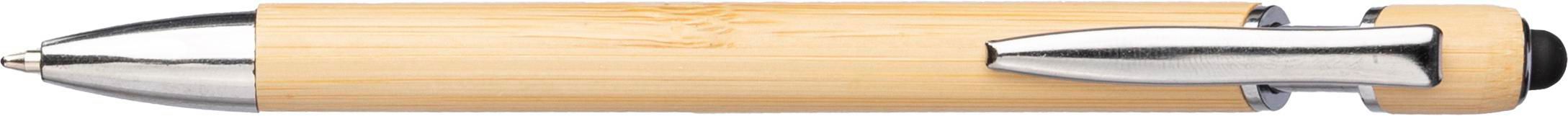 Vue 3 de Stylo bille Manuela | Bambou | Stylet