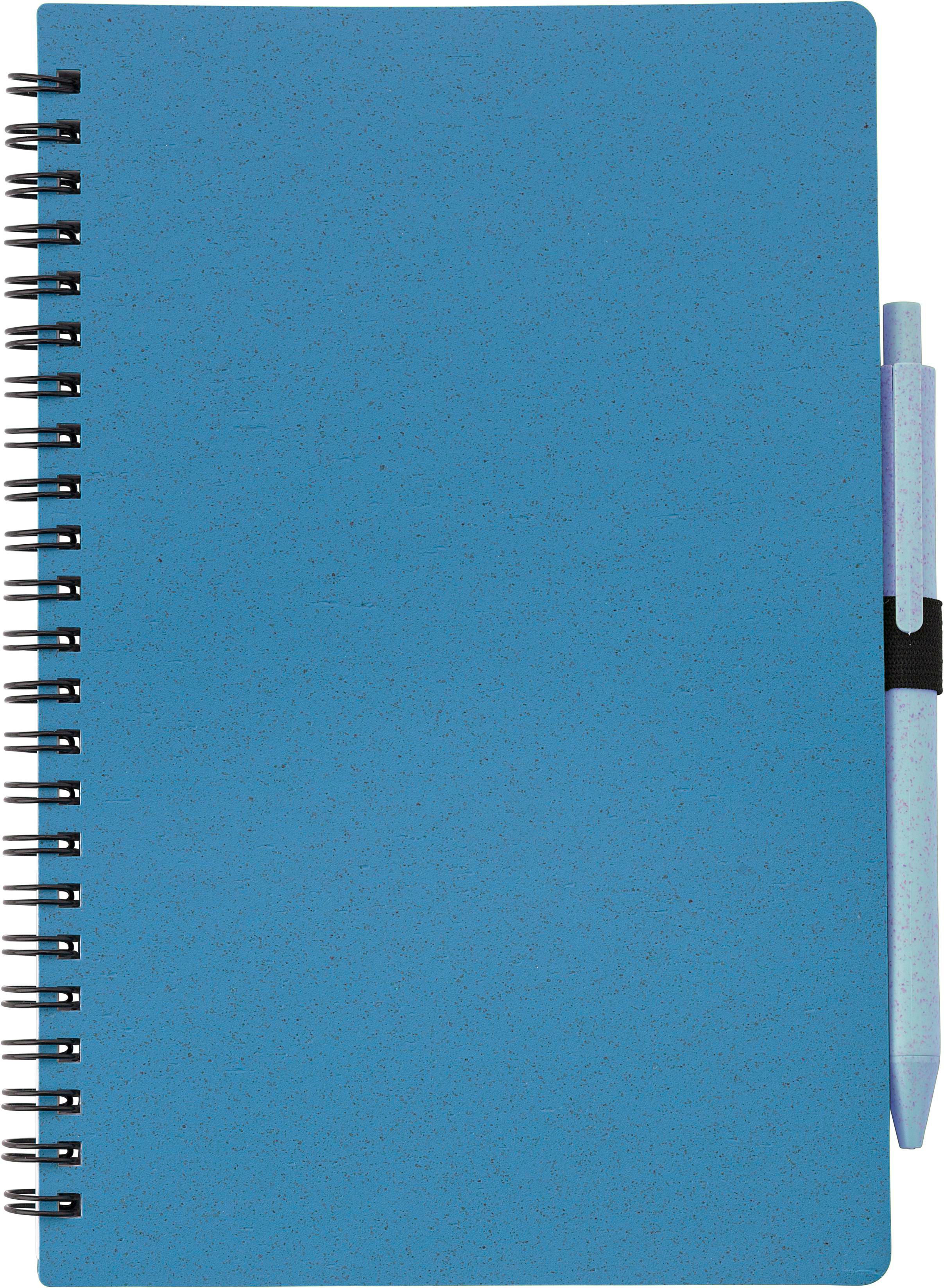 Vue 3 de Carnet Massimo | Paille de blé | A5 | Ligné