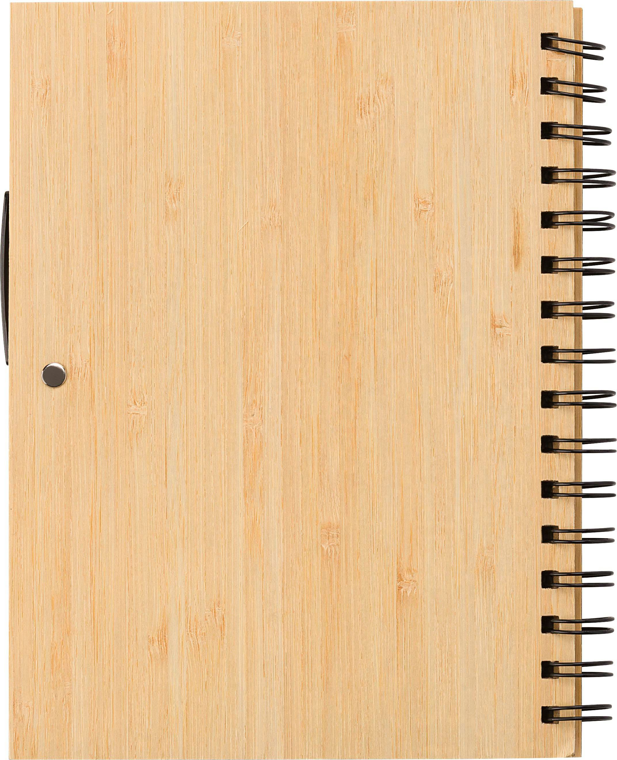 Vue 3 de Carnet Carmen | Bambou | A5 | Ligné | Avec stylo bille