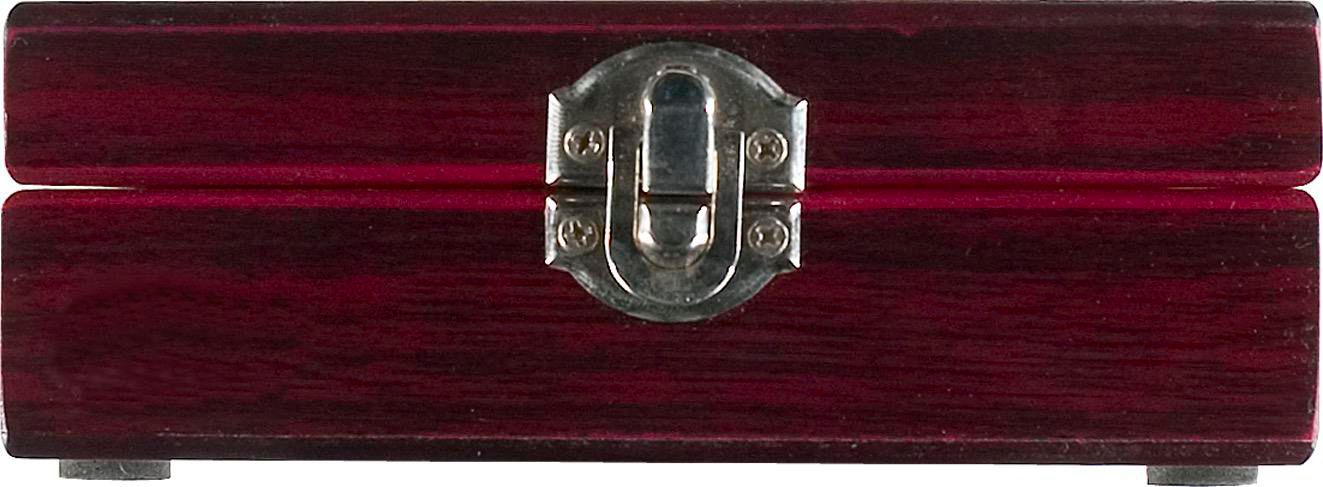 Vue 3 de Set de vin Renée | Coffret en bois | Couvercle damier | 4 pcs