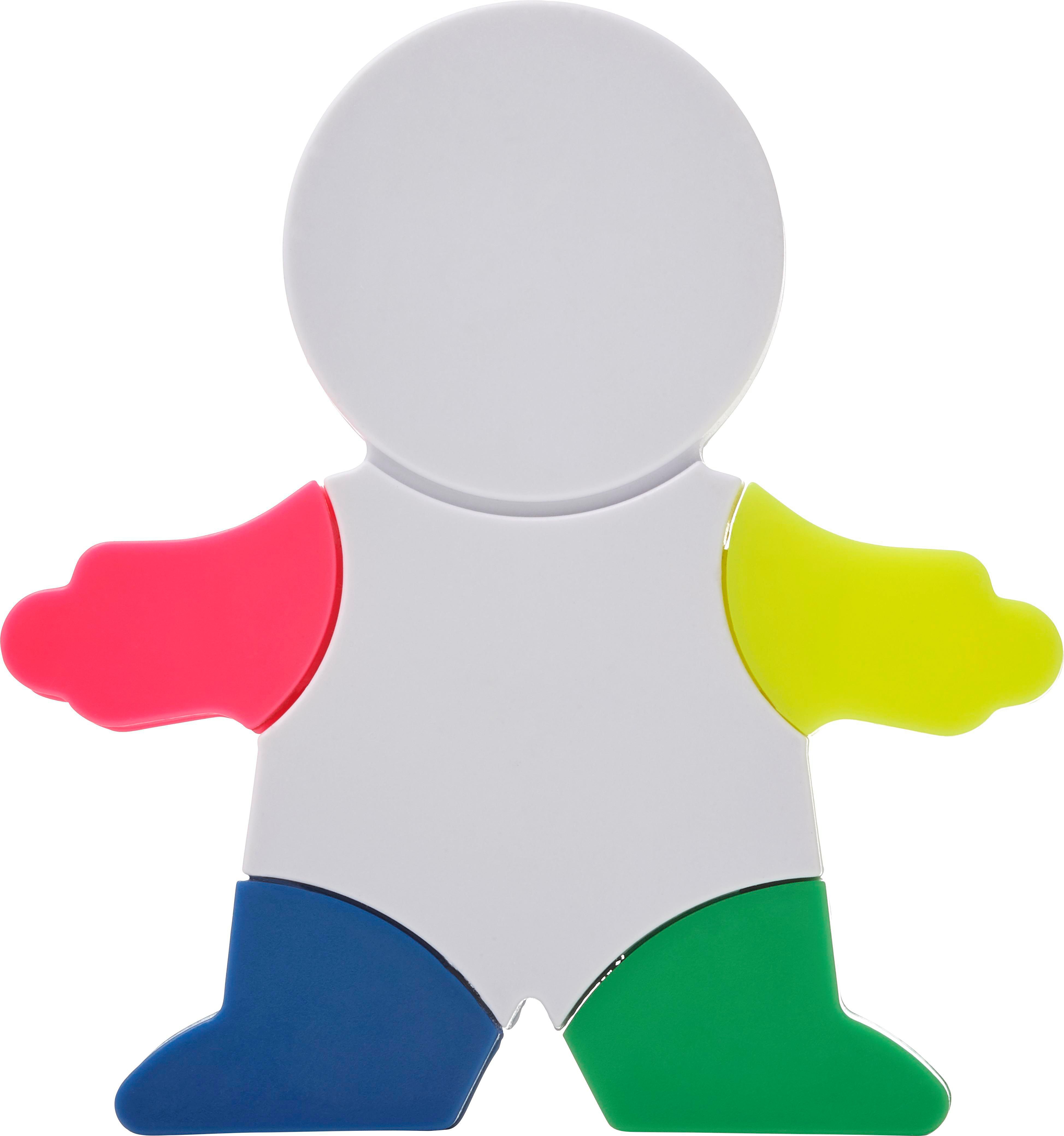 Vue 3 de Set de surligneurs Ella | Forme mannequin | 4 couleurs
