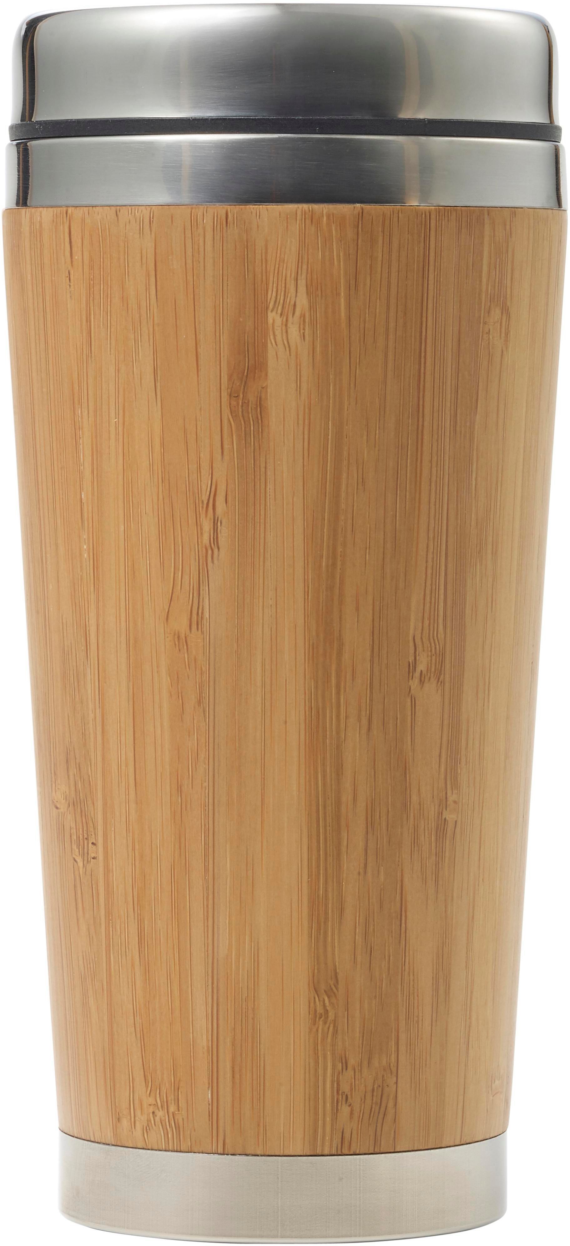 Vue 4 de Gobelet thermos Sabine | Bambou et inox | 400 ml