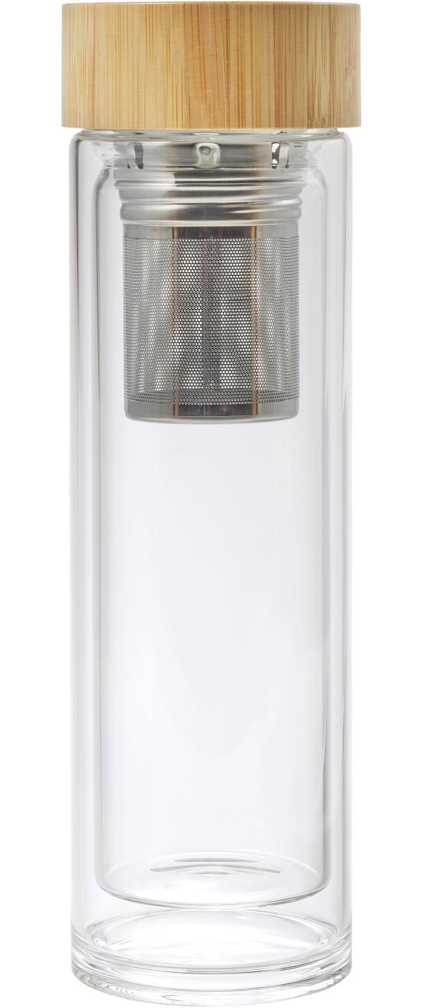 Vue 5 de Gourde Vicente | Verre | Couvercle bambou | 420 ml