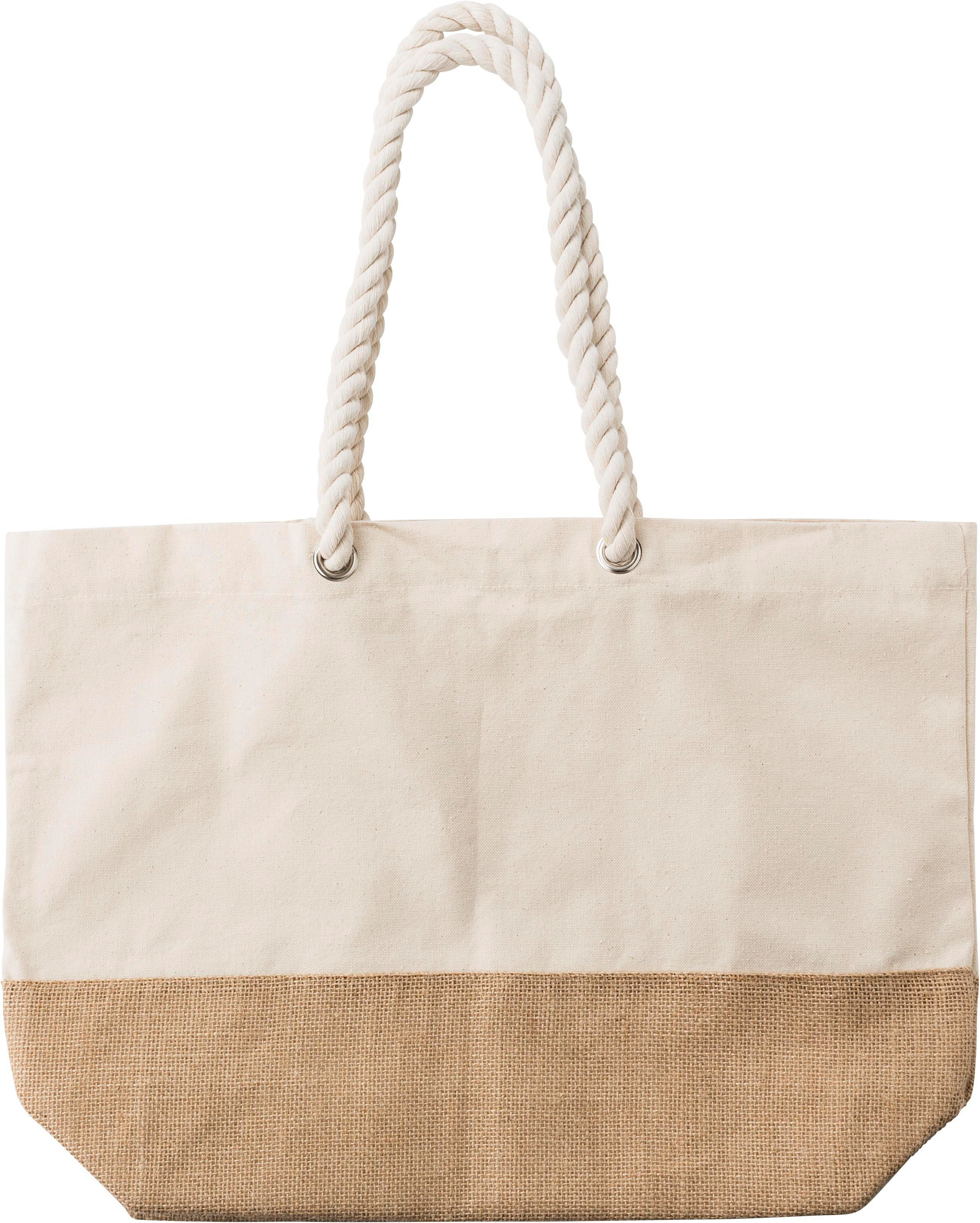 Vue 2 de Sac shopping Diego | Coton 280 g/m² | Fond jute