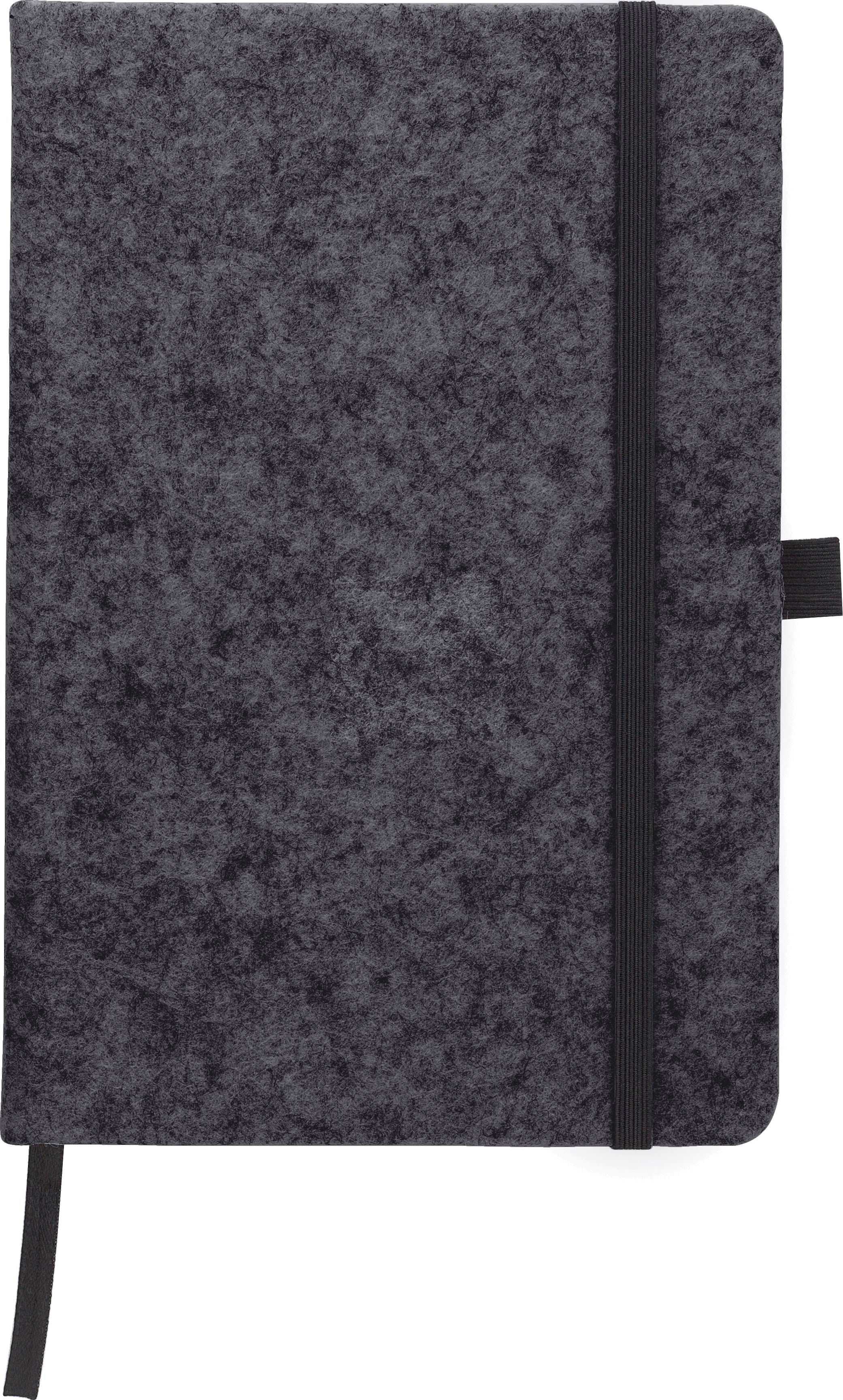 Vue 2 de Carnet de notes Harper | Feutre recyclé | A5 | Ligné