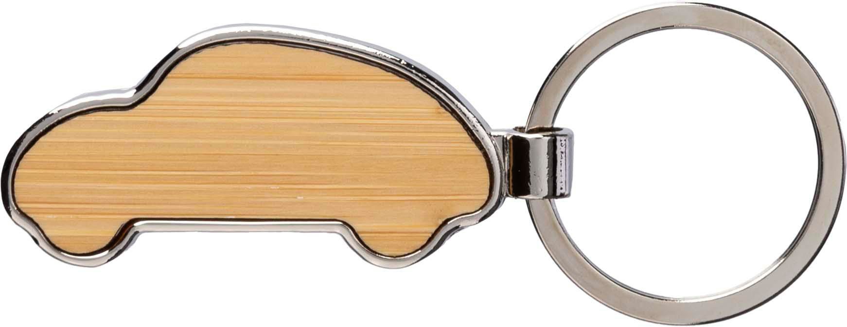 Vue 2 de Porte-clés Angelika | Bambou | Forme de voiture