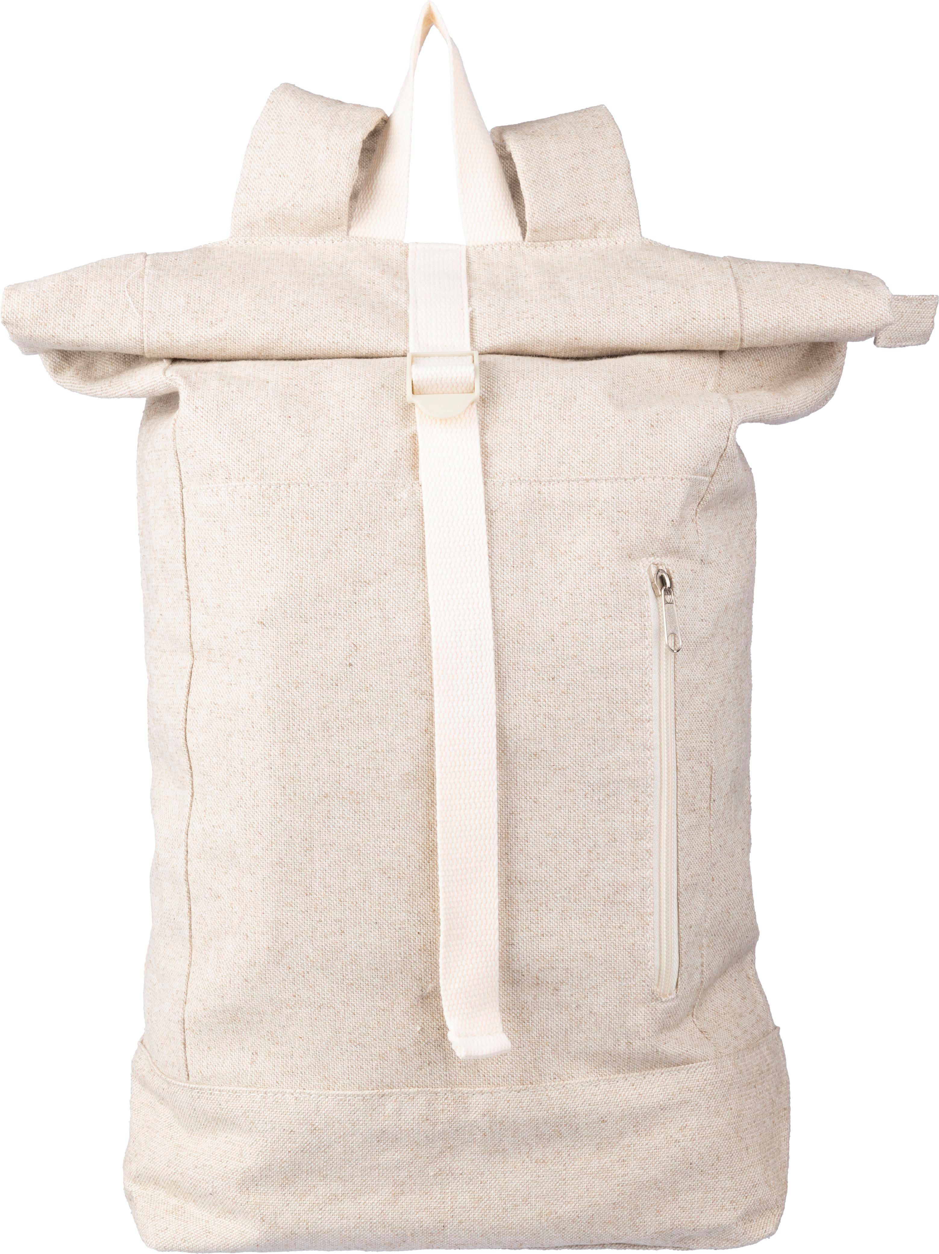 Vue 2 de Sac à dos Margarete | Chanvre | Rabat roulé | 24 l