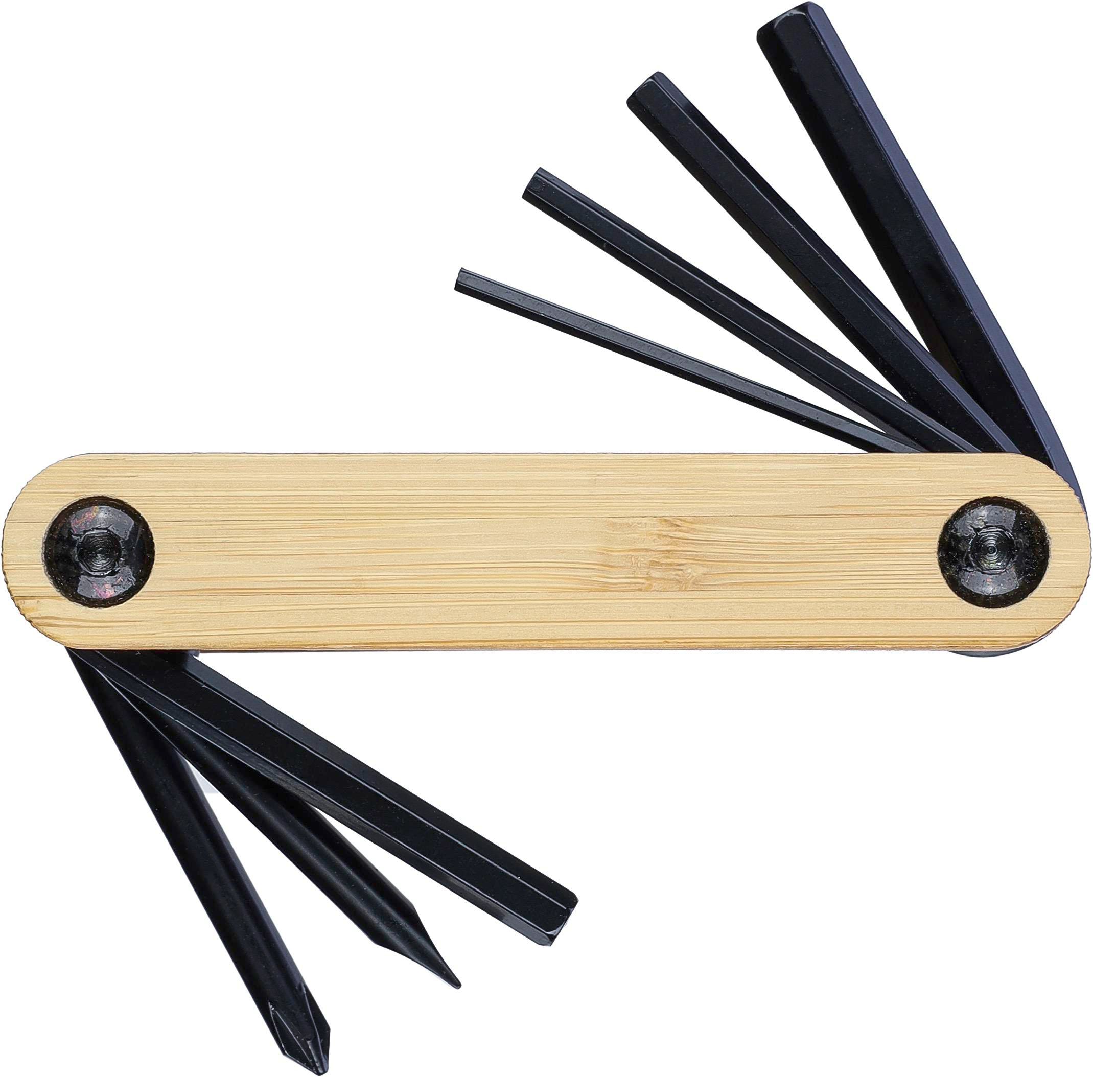 Vue 3 de Kit de réparation vélo Edna | 7 pièces | Bambou