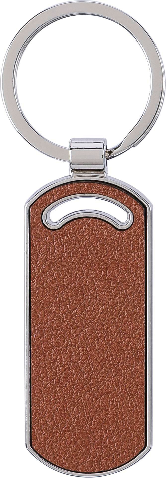 Vue 3 de Porte-clés Jill | Recyclé | Cuir | Ovale