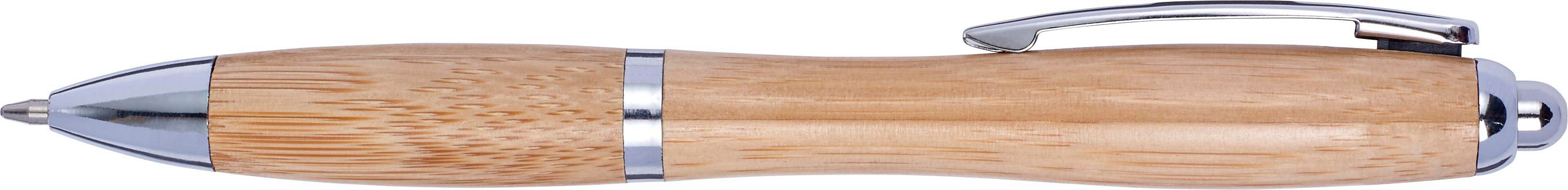 Vue 4 de Stylo bille Carson | Bambou | Détails argent