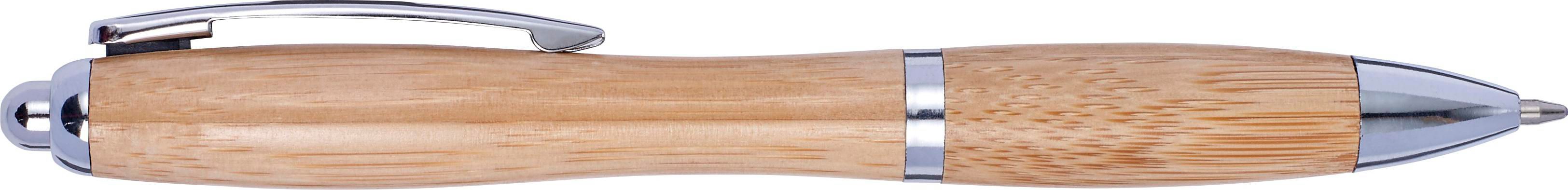 Vue 5 de Stylo bille Carson | Bambou | Détails argent