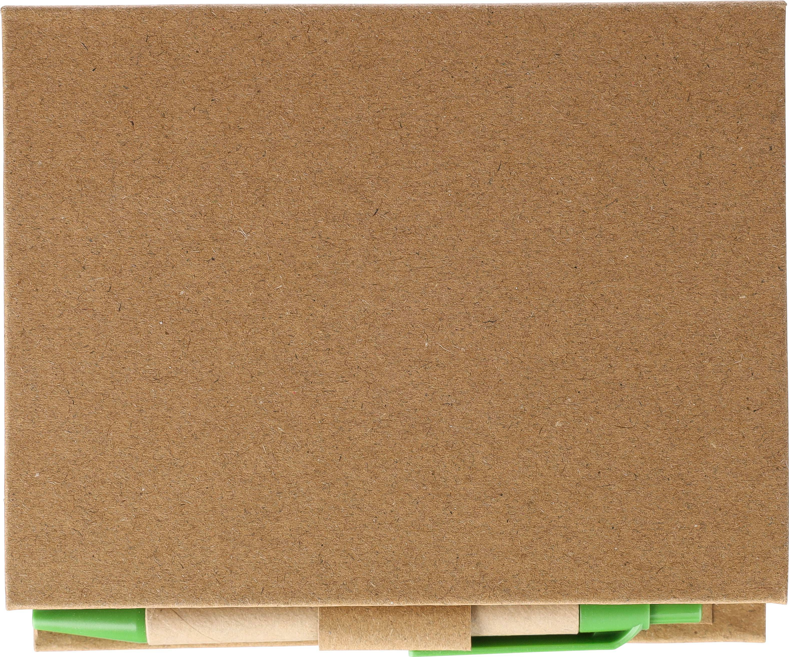 Vue 2 de Porte-mémo Glenn | Carton | Avec règle et stylo bille