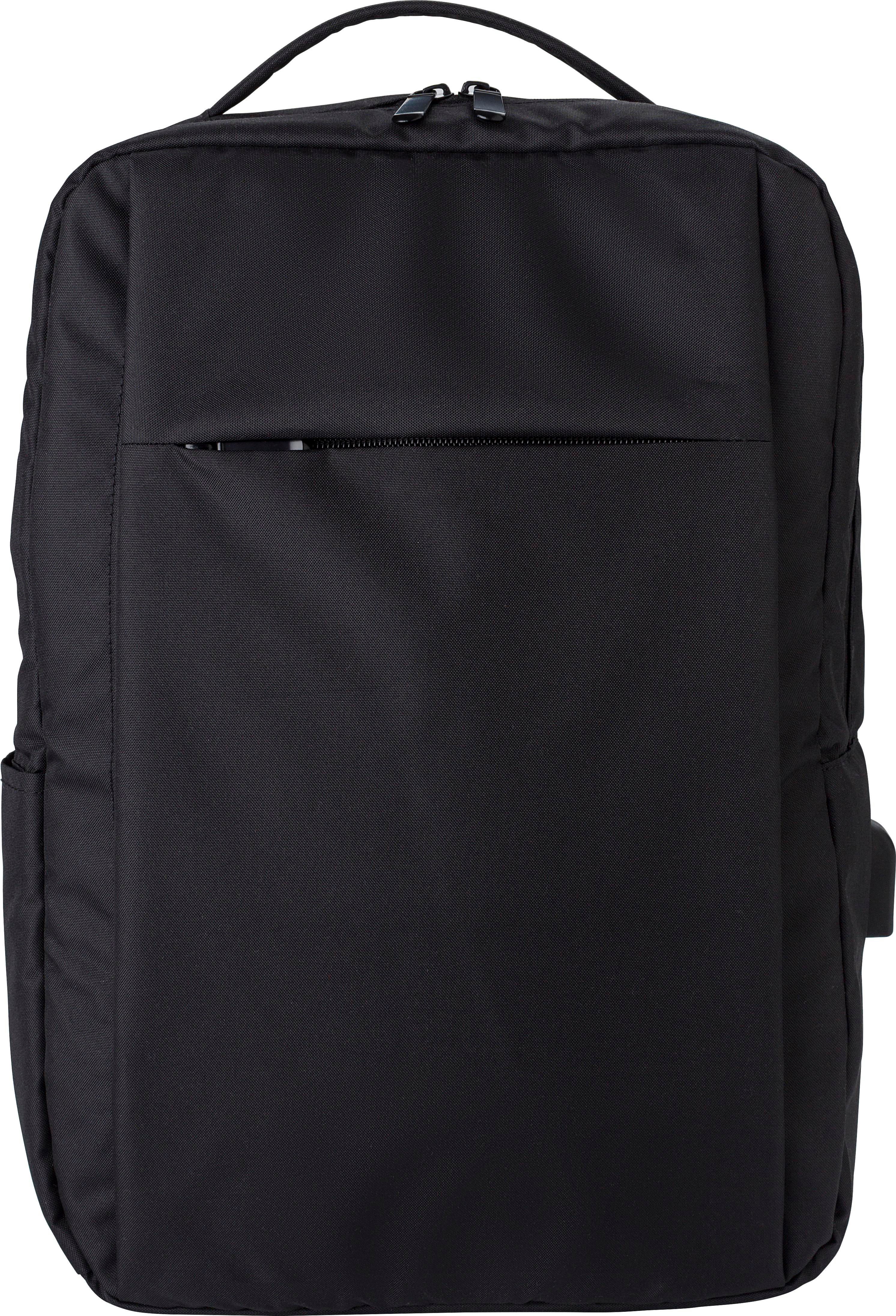 Vue 2 de Sac à dos pour ordinateur portable Jesse | Recyclé | 16 pouces | Port USB