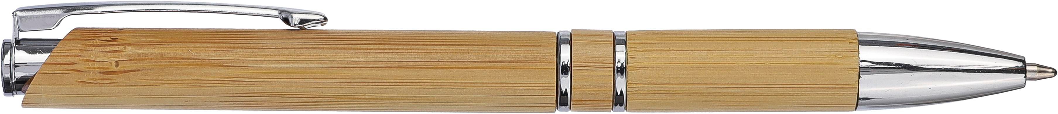 Vue 4 de Stylo à bille Deanna | Bambou | Chrome