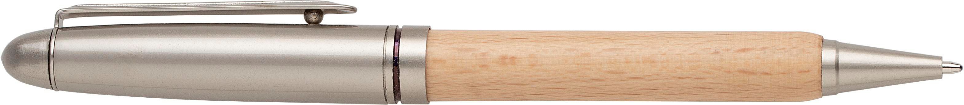 Vue 4 de Stylo bille Tobias | Hêtre | Boîte en bois