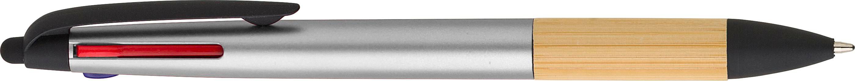 Vue 3 de Stylo à bille Malachi | 3 couleurs | Stylet