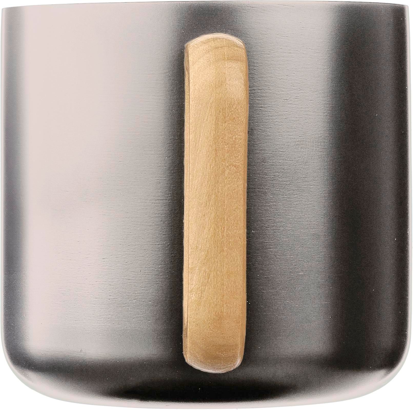 Vue 3 de Mug Dwight | Inox recyclé | Manche en bois | 400 ml