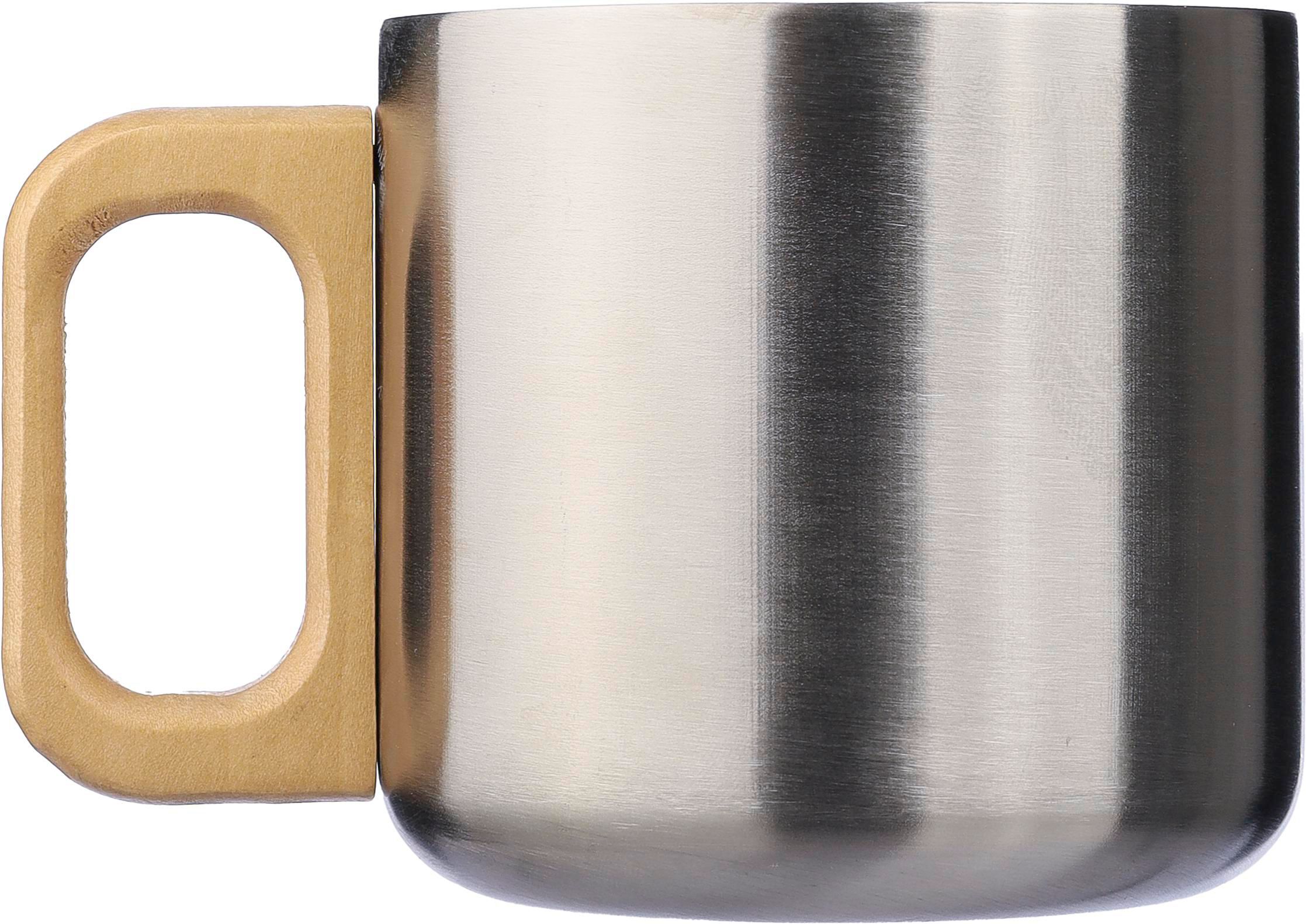 Vue 5 de Mug Dwight | Inox recyclé | Manche en bois | 400 ml