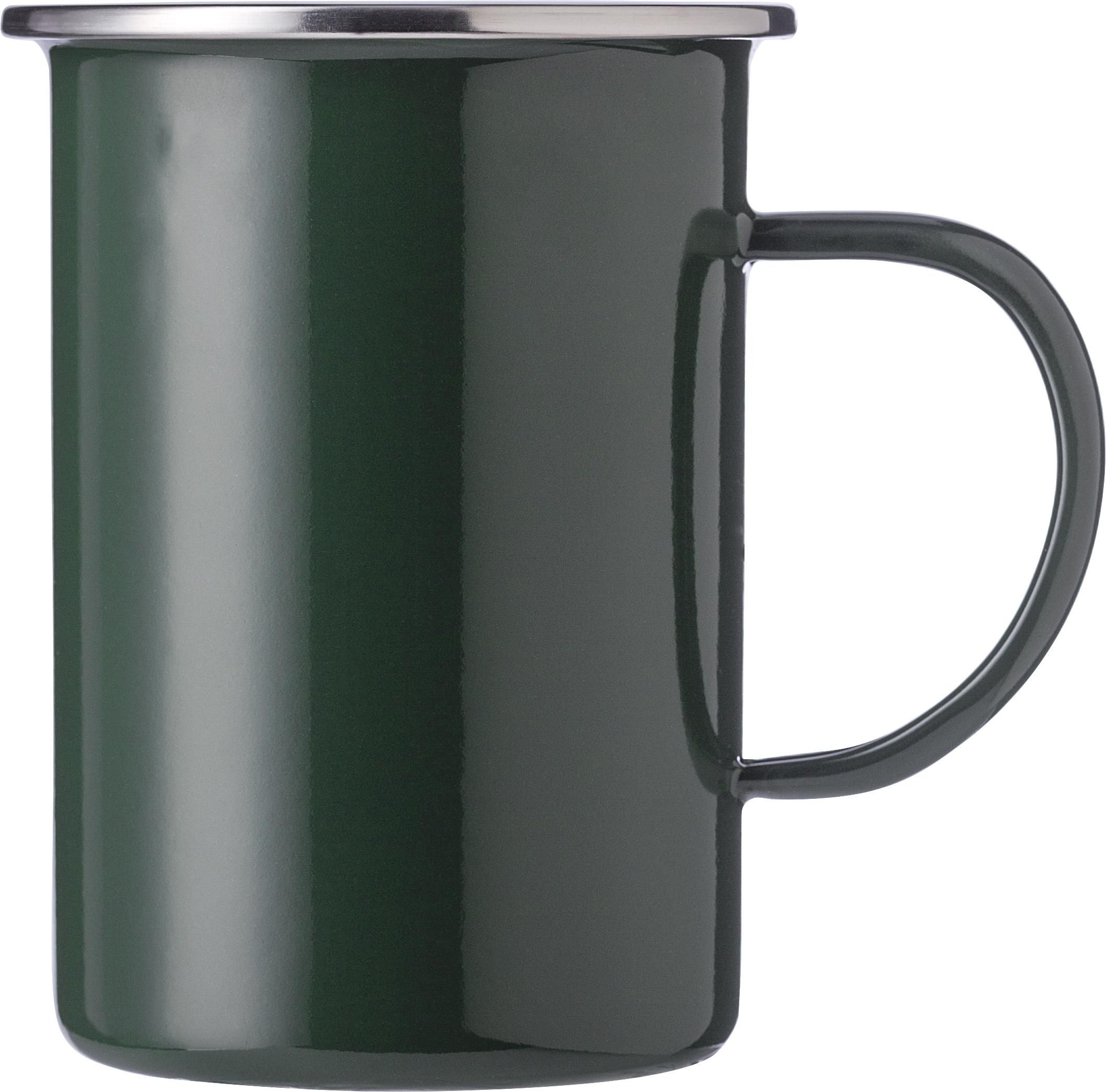 Vue 5 de Mug émaillé Ayden | Bord inox | 500 ml
