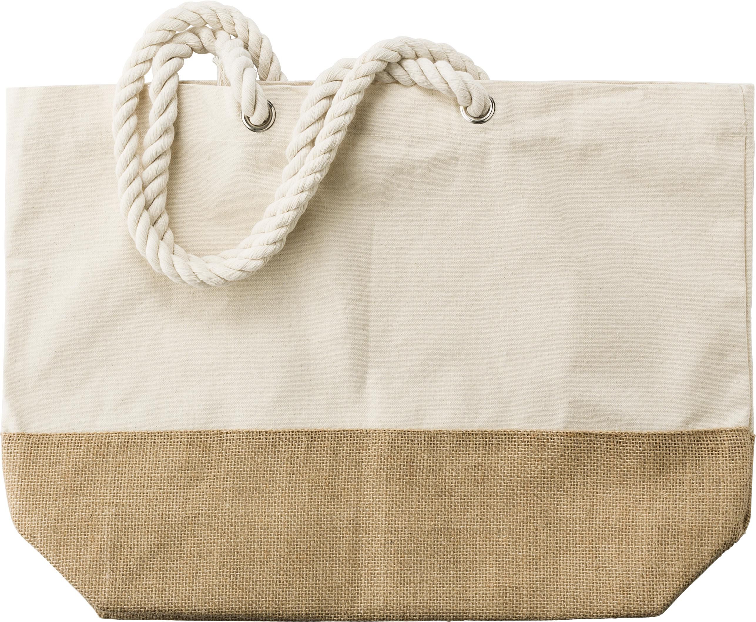 Vue 6 de Sac shopping Diego | Coton 280 g/m² | Fond jute