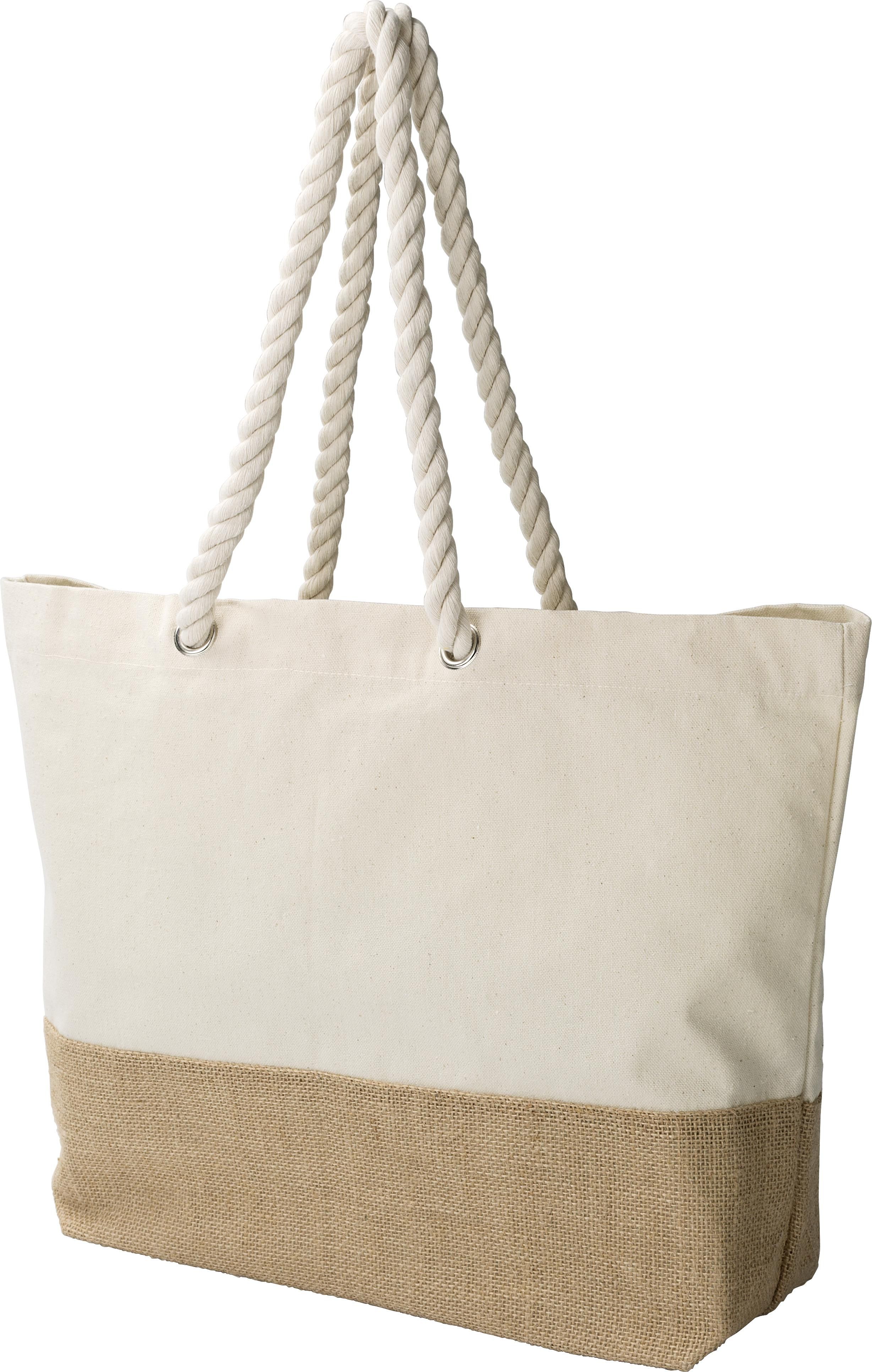 Vue 3 de Sac shopping Diego | Coton 280 g/m² | Fond jute