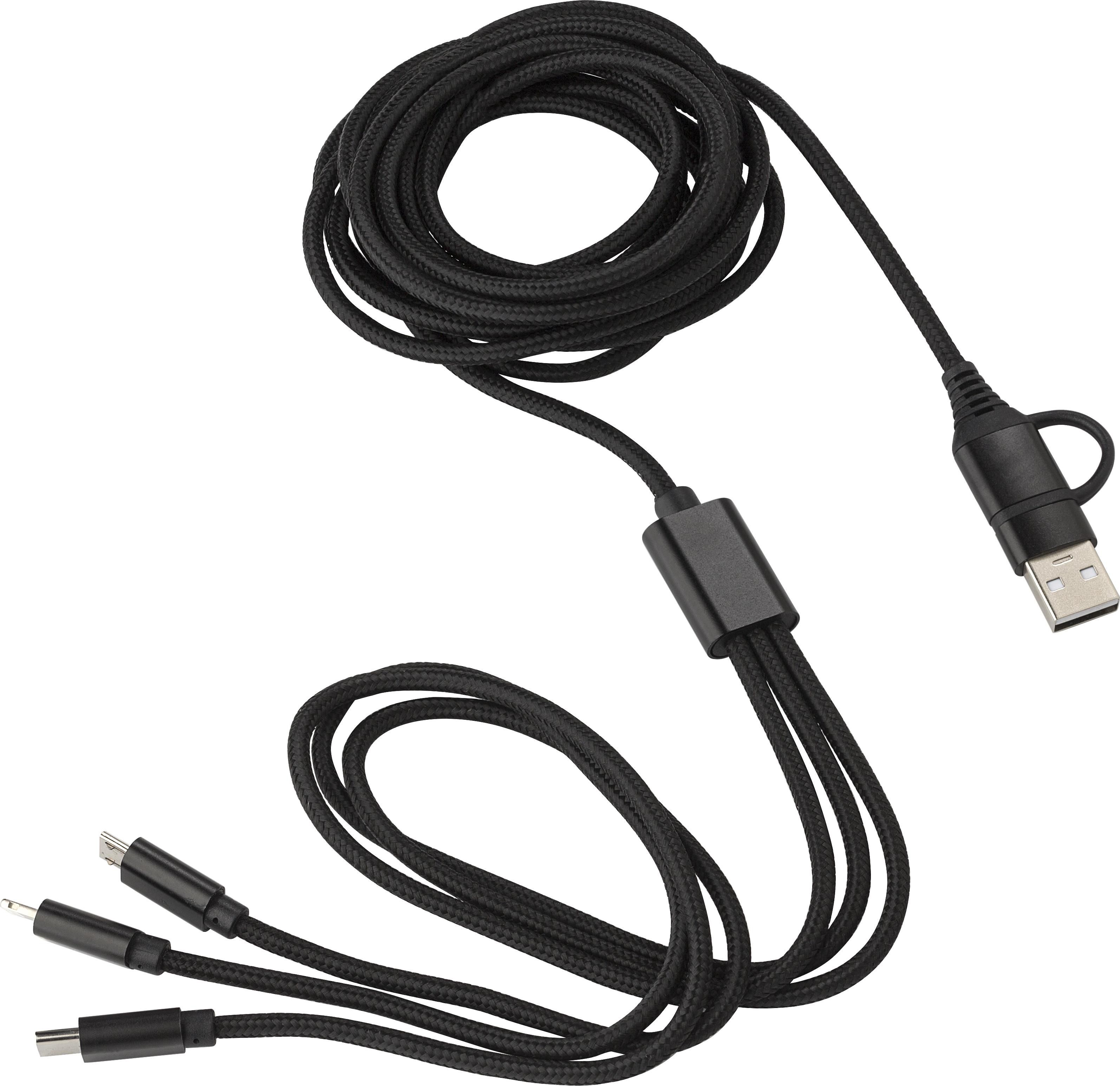Vue 2 de Câble de charge Sable | 4-en-1 | 290 cm