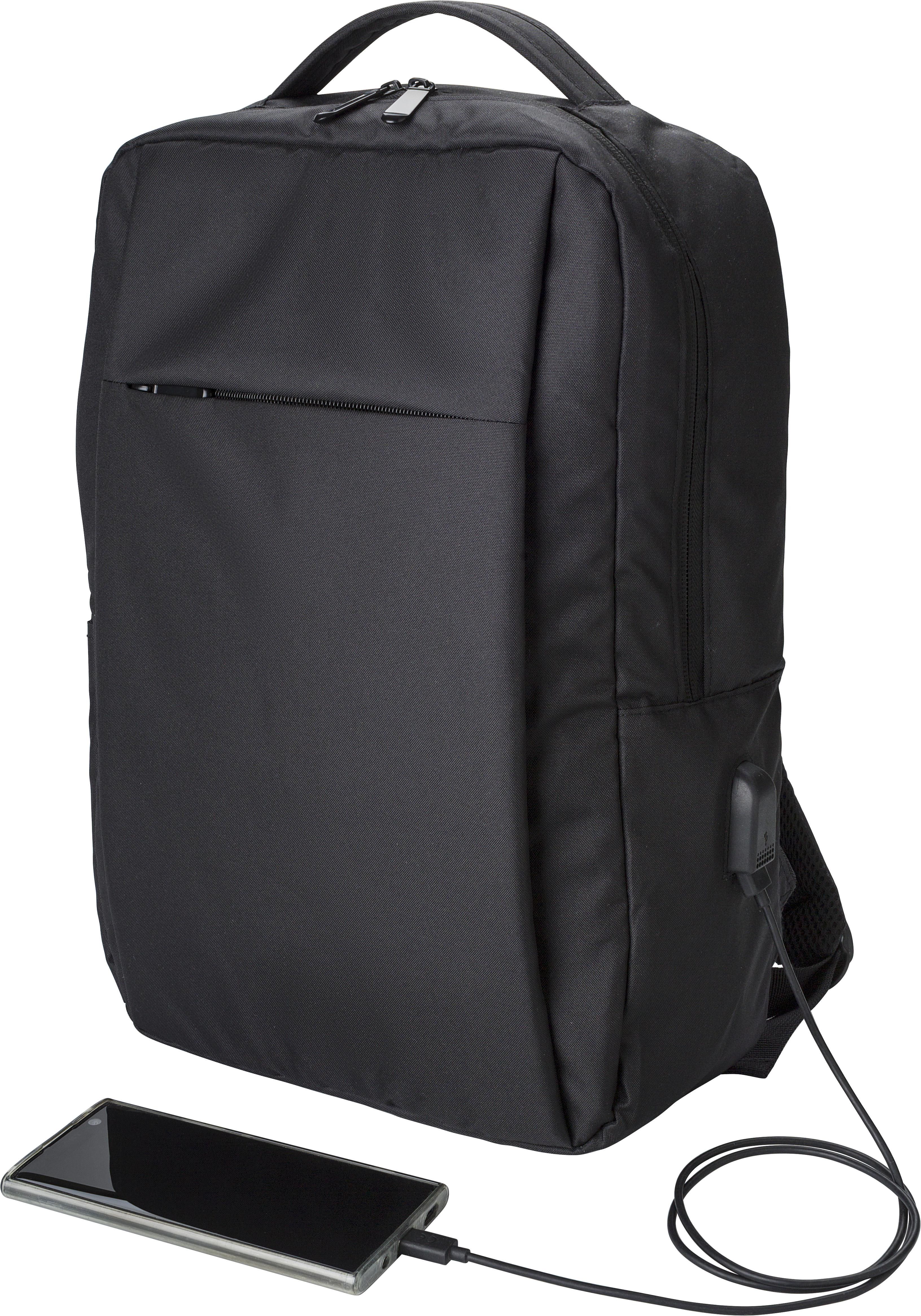 Vue 4 de Sac à dos pour ordinateur portable Jesse | Recyclé | 16 pouces | Port USB