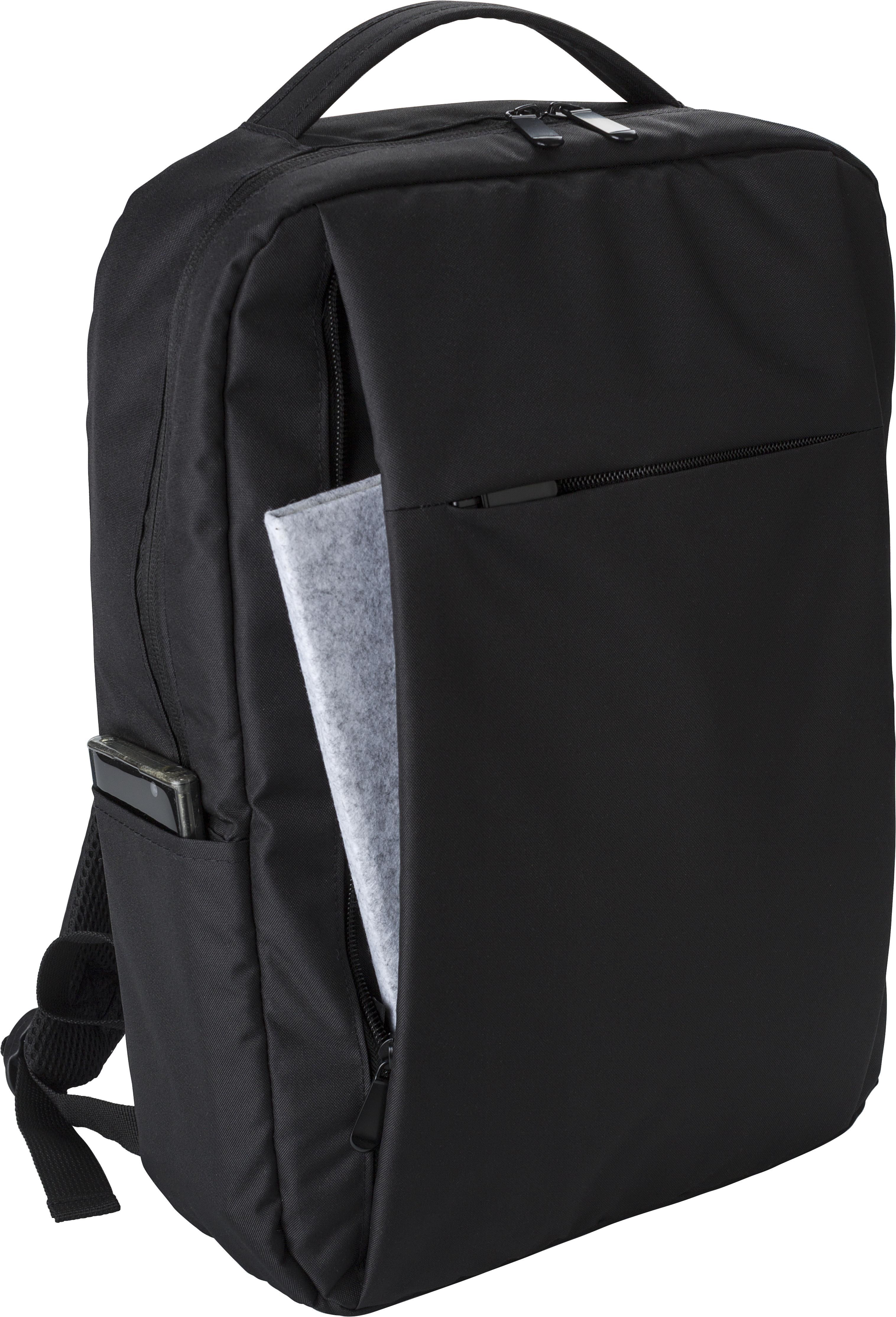 Vue 7 de Sac à dos pour ordinateur portable Jesse | Recyclé | 16 pouces | Port USB