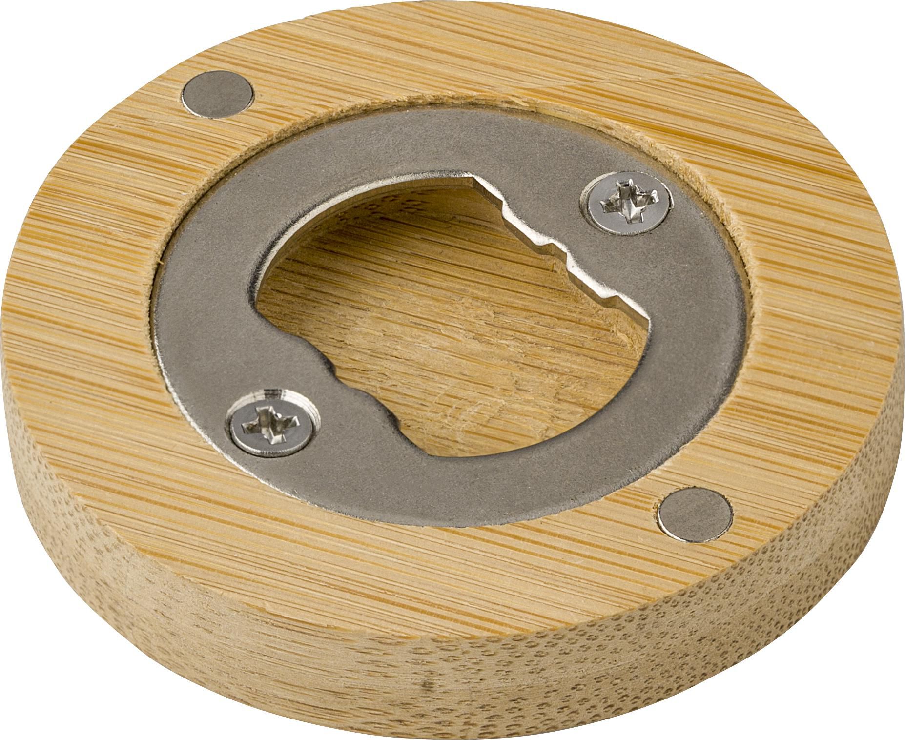 Vue 4 de Aimant Ace | Bambou | Décapsuleur