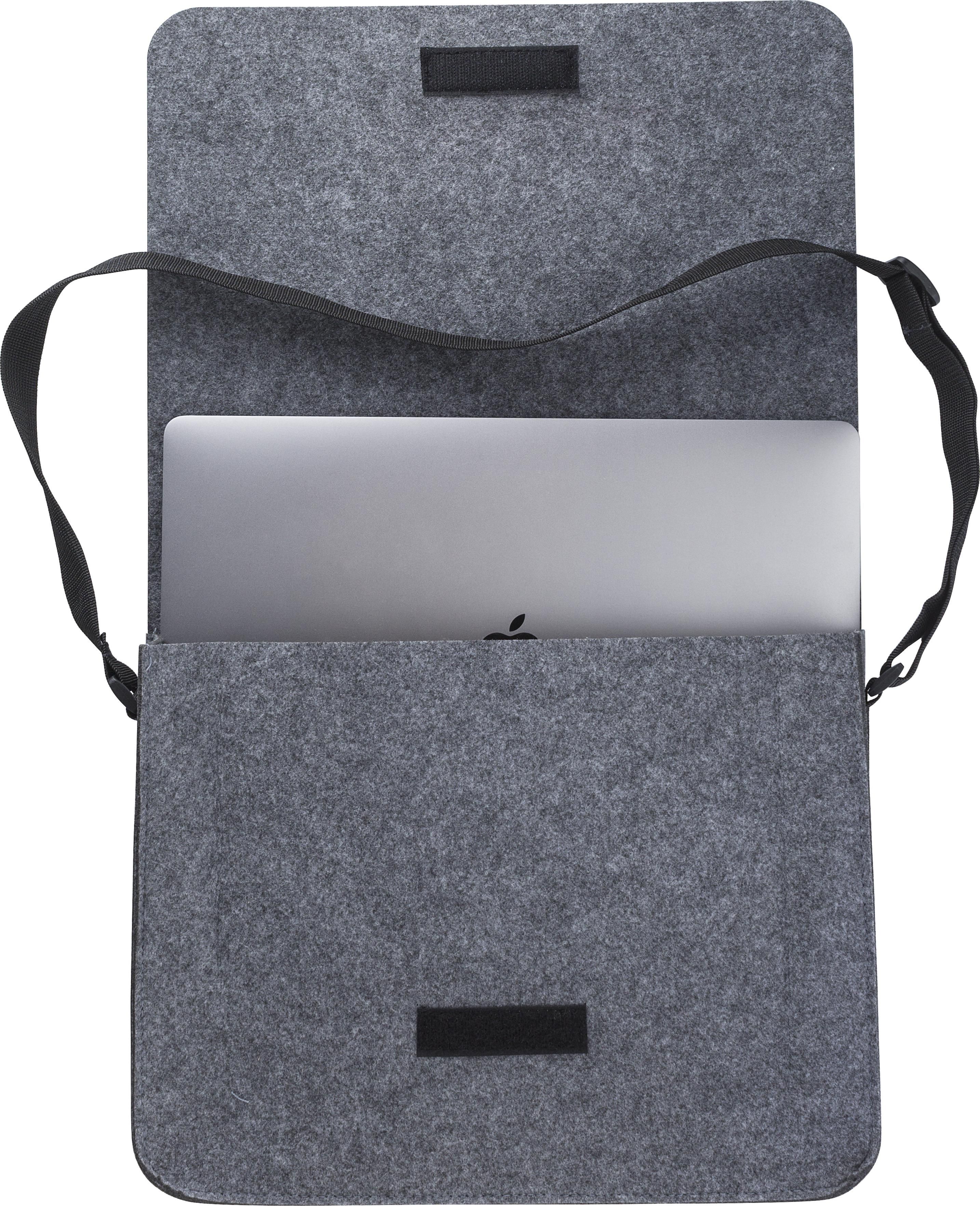 Vue 6 de Sac pour ordinateur portable Layla | Feutre recyclé | 15 pouces | Fermeture velcro