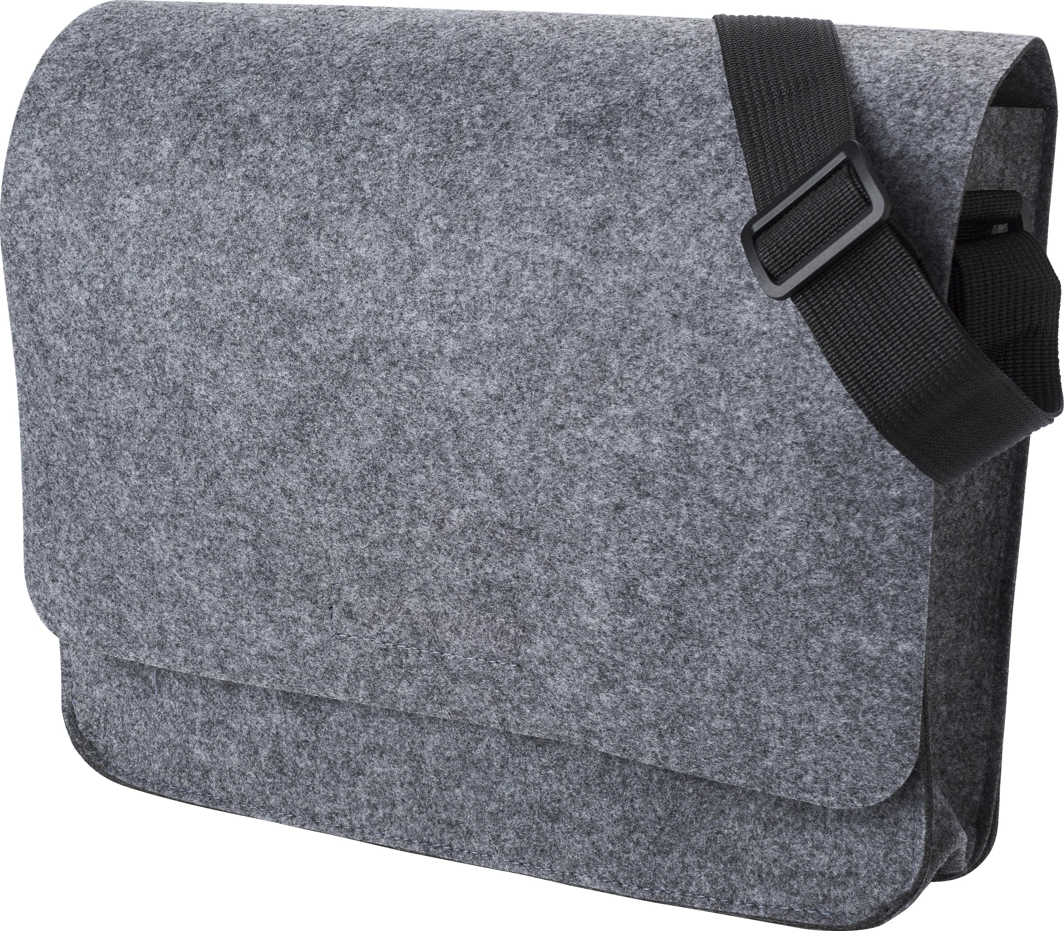 Vue 3 de Sac pour ordinateur portable Layla | Feutre recyclé | 15 pouces | Fermeture velcro