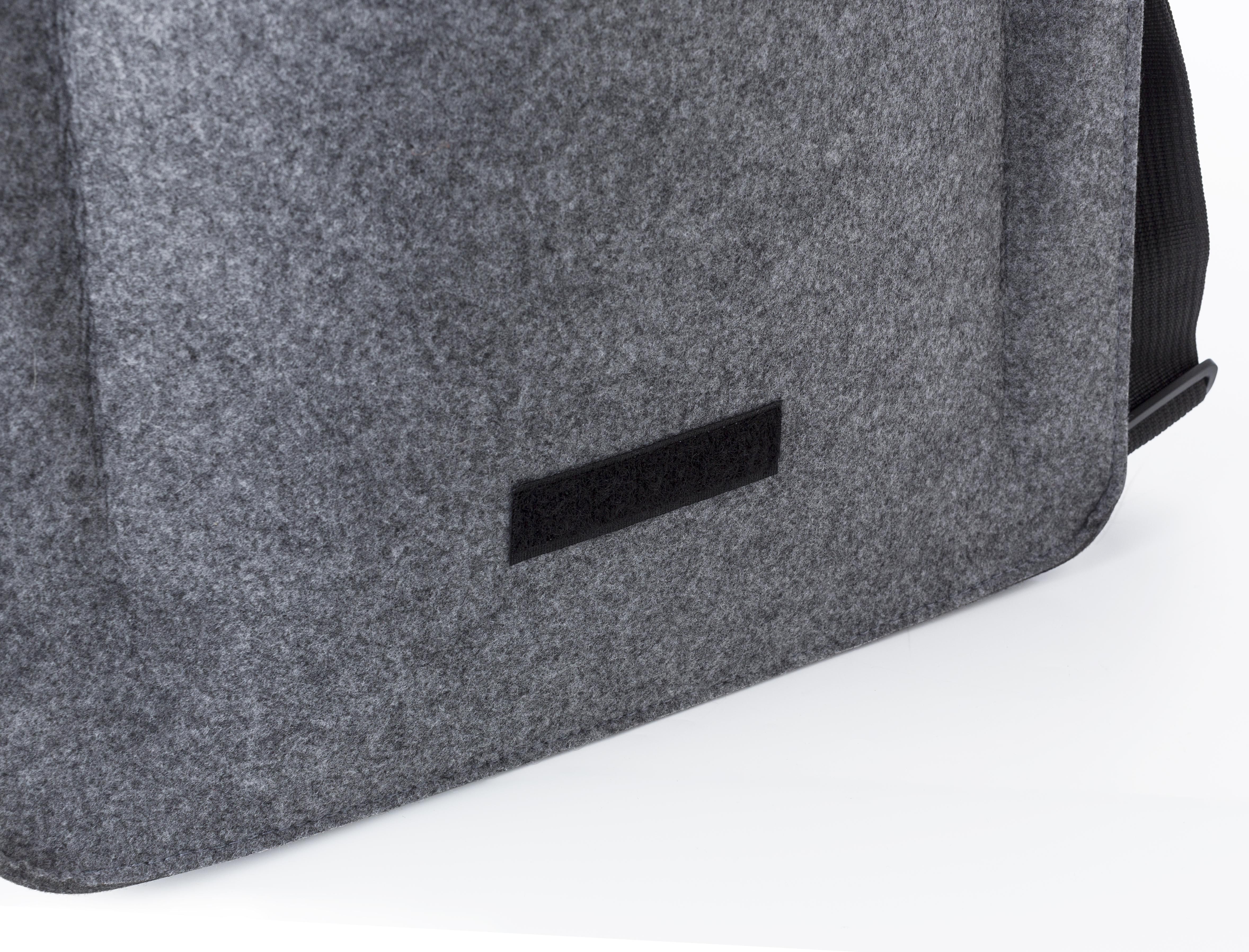 Vue 5 de Sac pour ordinateur portable Layla | Feutre recyclé | 15 pouces | Fermeture velcro